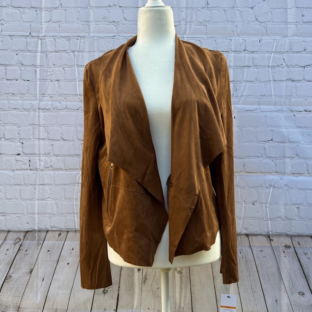 NWT Sofia Vergara Drapey Suede Moto Jacket, Size Medium